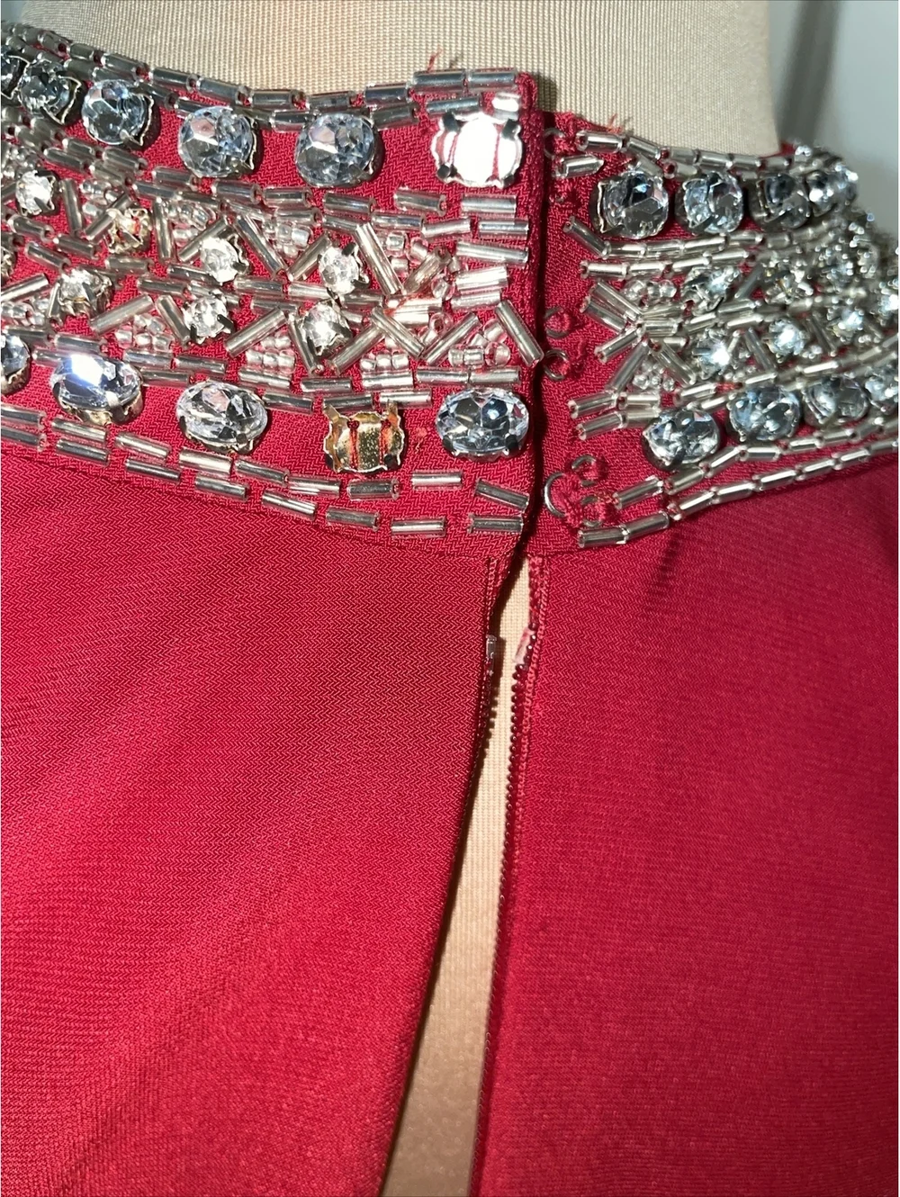 JS boutique Vintage Red Beaded Gown/Prom Dress Size 4